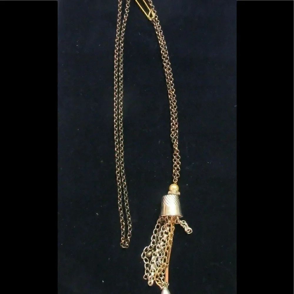 Thimble and chain necklace 17 1/2” long